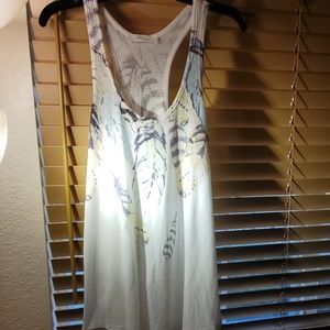 Tank top with feather print